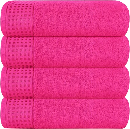 Miniatura 50 de GLAMBURG Juego de 2 toallas de baño de gran tamaño 100% algodón, 28 x 55 pulgadas, ultra suaves, altamente absorbentes, compactas, de secado rápido