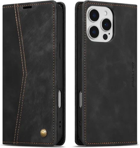 Miniatura 58 de QLTYPRI Para iPhone Air Case Wallet Con Tarjetero, Vintage PU Cuero Kickstand Cierre Magnético A Prueba De Golpes Folio Libro Funda Para IPhone 17