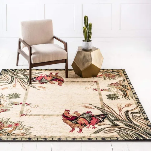 Miniatura 11 de Unique Loom Barnyard Collection - Alfombra de área de granja (2 pies x 3 pies 1 pulgada, rectangular, crema/negro)