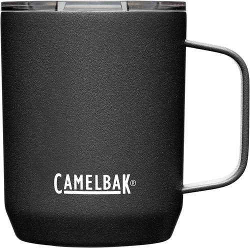 CamelBak Horizon - Taza de campamento de 12 onzas, acero inoxidable aislado, tapa de tres modos, color negro