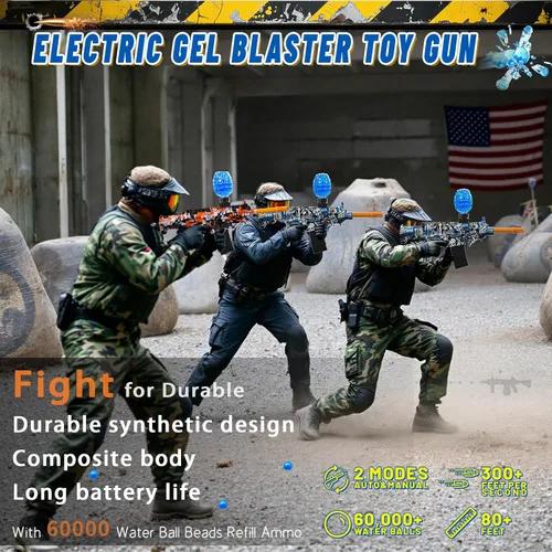 Miniatura 2 de Lanzadores eléctricos de bolas de gel, lanzadores automáticos de bolas de salpicaduras de alta velocidad con más de 80000 y gafas, juguetes