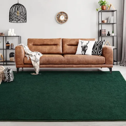 Miniatura 9 de FlyDOIT - Alfombras para dormitorio y sala de estar, 4x6 pies, verde oscuro, súper suaves, cómodas, espesadas, de espuma viscoelástica