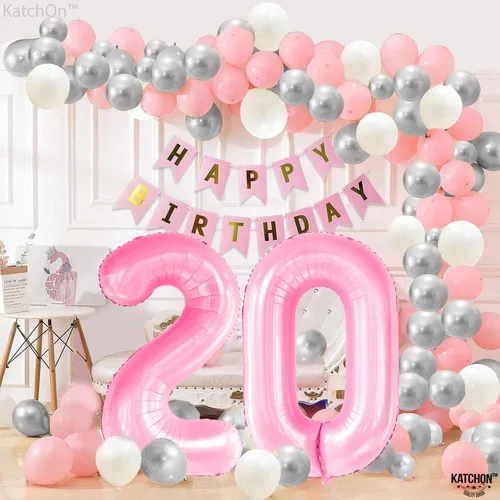 Miniatura 2 de KatchOn, Globo Enorme de 40 Pulgadas Rosa Claro Número 0 - Globos Rosas Globo Cero, Decoraciones de Fiesta Rosa Claro Decoraciones de Cumpleaños