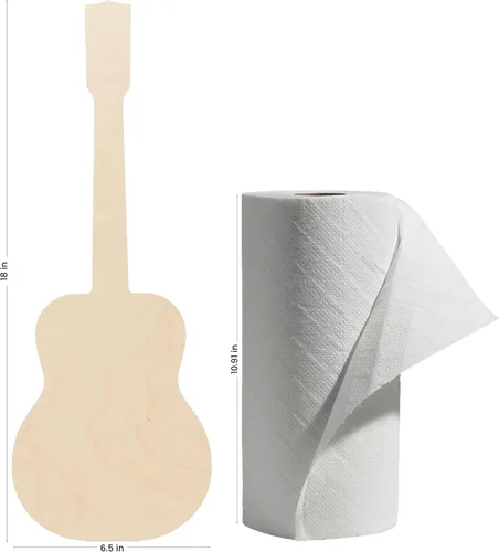 Miniatura 2 de Recorte de guitarra sin terminar, 17 pulgadas, paquete de 2 manualidades de madera sin pintar, formas de madera grandes para manualidades/decoración