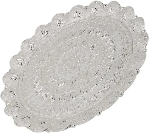 Miniatura 5 de Plato de café, bandeja de café turca dorada para café (plata)