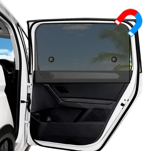 Miniatura 9 de Ovege Parasoles magnéticos para ventana de automóvil, 2 unidades, universal, pantalla de malla para ventana lateral, parasol para ventana