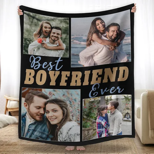 Miniatura 8 de YESCUSTOM Manta de fotos personalizada con tus fotos y textos, fabricada en Estados Unidos, regalo para esposas amigas para vacaciones, cumpleaños