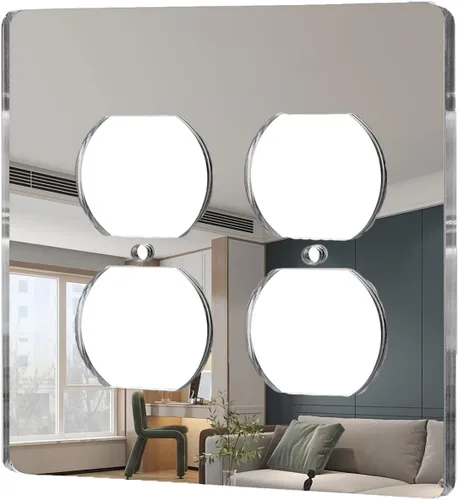 Miniatura 15 de 1 Pieza Placa de Interruptor de Luz con Espejo, Cubierta de Salida de Pared Decorativa de Acrílico, Placas de Interruptor de Espejo, Placas de Pared