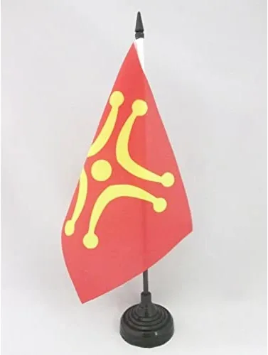 Miniatura 70 de Bandera de mesa de Andalucía 4'' x 6'' - Bandera de escritorio de la región española de Andalucía 5.9 x 3.9 in - Barra y base de plástico negro - AZ