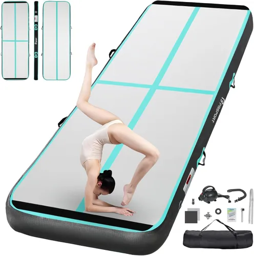 Miniatura 17 de FBSPORT - Colchonetas inflables de entrenamiento de 4 u 8 pulgadas de grosor, pistas de gimnasia para uso en el hogar, animadoras, yoga