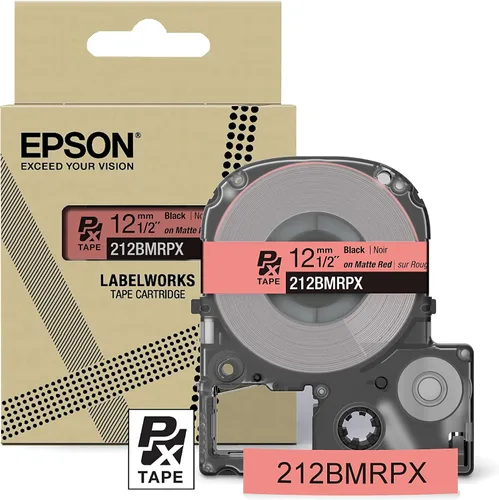 Miniatura 24 de Epson LABELWORKS 212RBBPX Cartucho de Cinta PET (Poliéster) Genuino - Cinta de Etiquetadora de Diseño para Artesanía en Cinta Negra sobre Azul