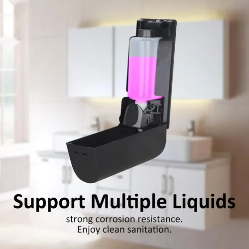 Miniatura 4 de AUMIO Dispensador de champú y acondicionador, dispensador de ducha montado en la pared sin taladro, negro, cámara única, 11.8 fl oz