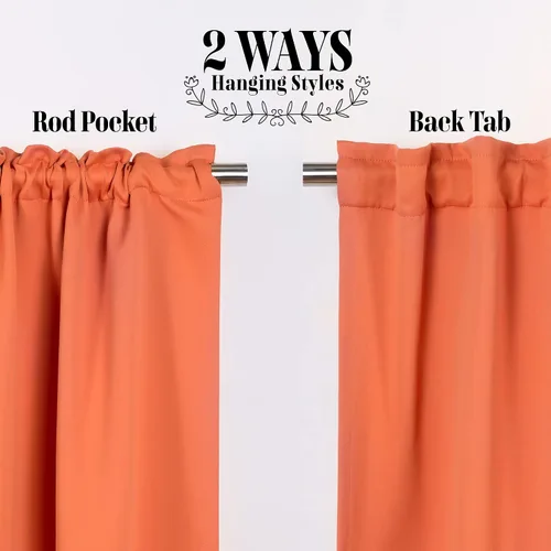 Miniatura 3 de Best Home Fashion Paneles de cortinas opacas de alta calidad, con aislamiento térmico sólido, cortinas opacas para tratamiento de ventanas