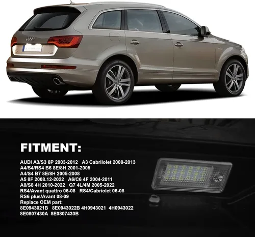 Miniatura 4 de litzland Luces LED para matrícula, compatibles con Audi A3 S3 A4 S4 A6 S6 A8 S8 Q7 RS4 lente transparente, lámpara LED para matrícula, paquete de 2