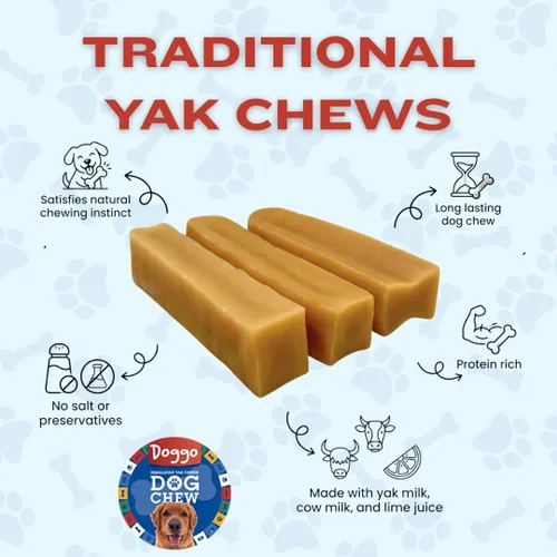 Miniatura 2 de Masticables prémium de queso de yak para perros del Himalaya - Masticables naturales de yak para perros grandes y pequeños - Masticables de leche