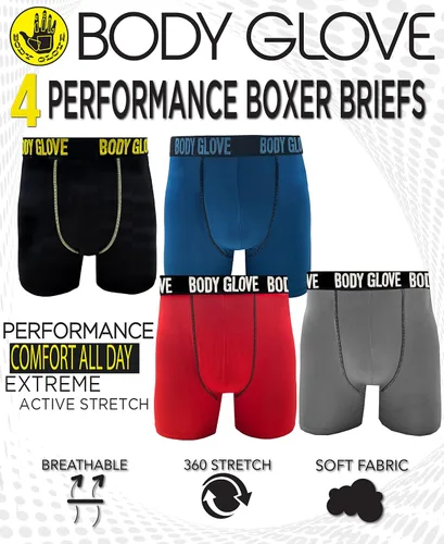 Miniatura 2 de Body Glove Mens Boxer Briefs, Dry Fit Performance Pouch Underwear, Breathable Athletic Sport Boxers