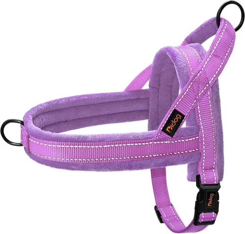 Miniatura 13 de Didog Arnés de chaleco acolchado de franela suave para perro, sin tirones, de ajuste rápido, arnés reflectante para perro, fácil para entrenar