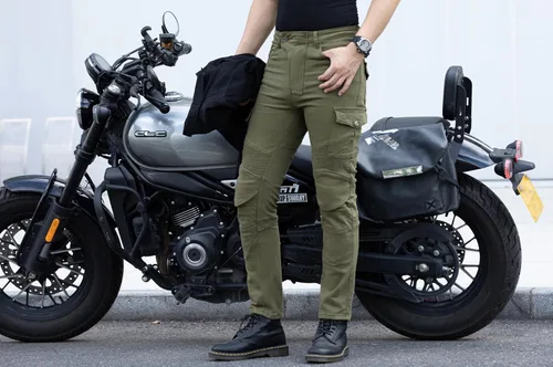 Miniatura 2 de CTBQiTom Pantalones de motocicleta para hombres Jeans elásticos de montar con armadura CE Nivel 2 Pantalones para desplazamientos urbanos
