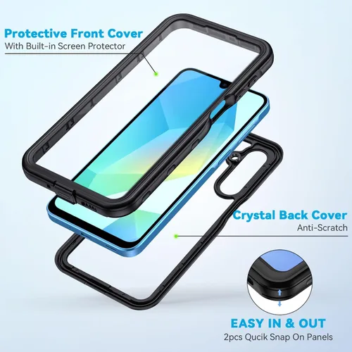 Miniatura 3 de Lanhiem - Funda para Samsung Galaxy A16 5G, impermeable IP68, resistente al polvo, con protector de pantalla integrado, cubierta protectora