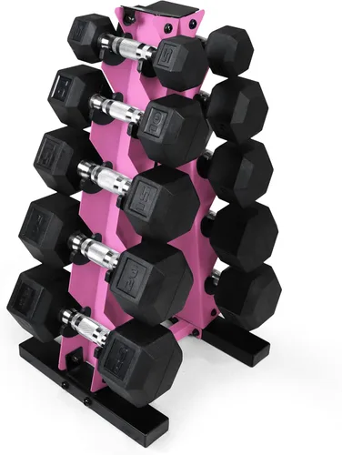 Miniatura 5 de WF Athletic Supply Estante para mancuernas, 5 niveles con marco A para almacenamiento de mancuernas, opciones de color disponibles en negro, blanco