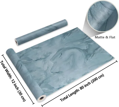 Miniatura 8 de CRE8TIVE Papel adhesivo de mármol líquido verde azulado para encimeras, papel tapiz impermeable de mármol mate, autoadhesivo, extraíble