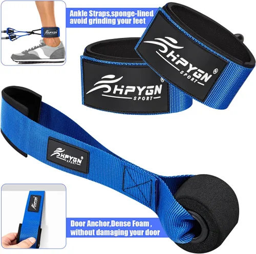 Miniatura 4 de HPYGN Bandas de Resistencia Pesada, Bandas de Ejercicio de 300LBS para Entrenamiento, Bandas de Fitness con Asas, Bandas de Entrenamiento para Azul