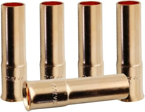 Miniatura 9 de WeldingCity Paquete de 2 boquillas de gas 24A-37-SS (tope corto) 3/8" para pistola de soldadura MIG Tweco Professional #3/#4 y Lincoln 300-450