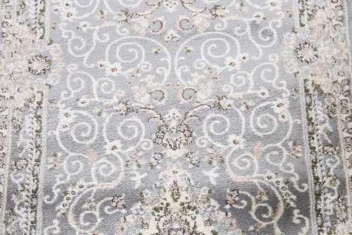 Miniatura 4 de Alfombra oriental de transición gris de polipropileno, 3 x 8 pulgadas