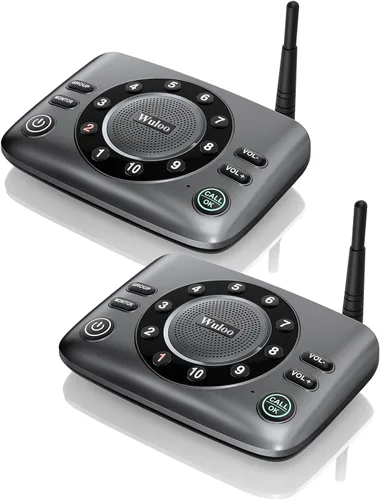 Wuloo - Intercomunicadores inalámbricos manos libres para negocios en casa, sistema de intercomunicación de audio bidireccional mejorado para Juego