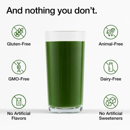 Miniatura 5 de Huel Daily Greens de una sola porción Polvo de superalimento verde 91 vitaminas, minerales e ingredientes de origen integral Adaptógenos