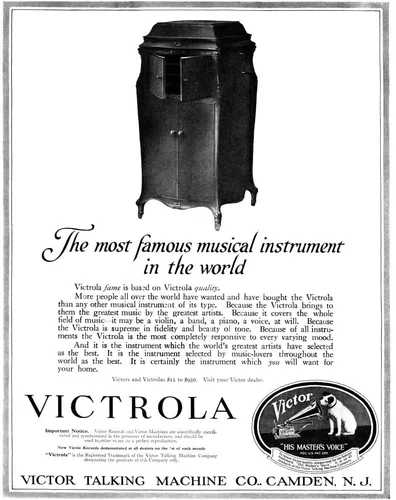 Anuncio de Victrola 1919 Namerican Publicidad para The Victrola Fabricado por The Victor Talking Machine Company 1919 Póster impreso por (18 x 24)