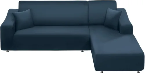 Miniatura 11 de NAISI Funda para sofá en forma de L, 2 piezas, funda elástica suave con 2 fundas de almohada, protector de muebles, fundas de sofá seccional de 3