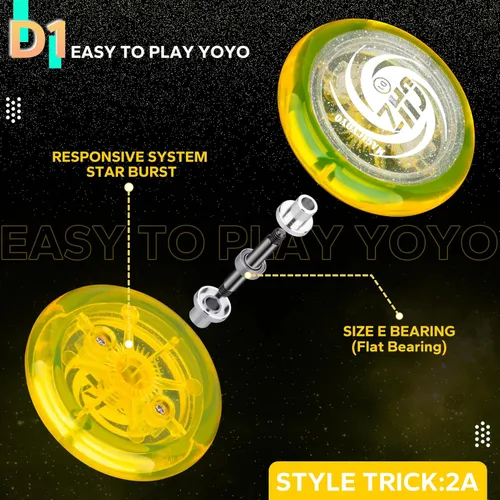 Miniatura 2 de MAGICYOYO Juguetes Yo-Yo en Bucle, D1 Yoyo Sensible para Principiantes con Cuerdas, Cuerpo de Plástico y Excelente para Trucos de Cuerda