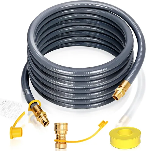Miniatura 8 de Manguera de gas natural de 3/4" para generador, manguera de gas natural de 24 pies y 3/4" ID con conexión rápida para electrodomésticos de propano