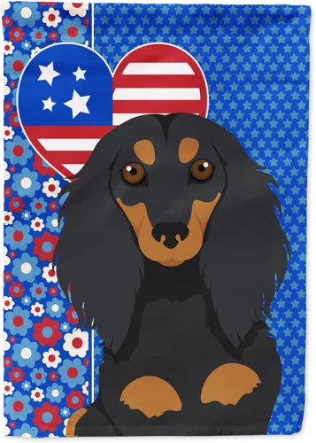 Miniatura 379 de Caroline's Treasures WDK5119GF - Bandera de jardín americana de Airedale Terrier de Estados Unidos, color negro y tostado, bandera decorativa