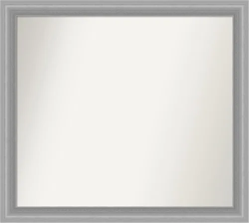 Miniatura 267 de Amanti Art Espejo de baño plateado para sobre el fregadero, 24 x 24 pulgadas, espejo cuadrado de peltre forjado a medida, marco de madera casual