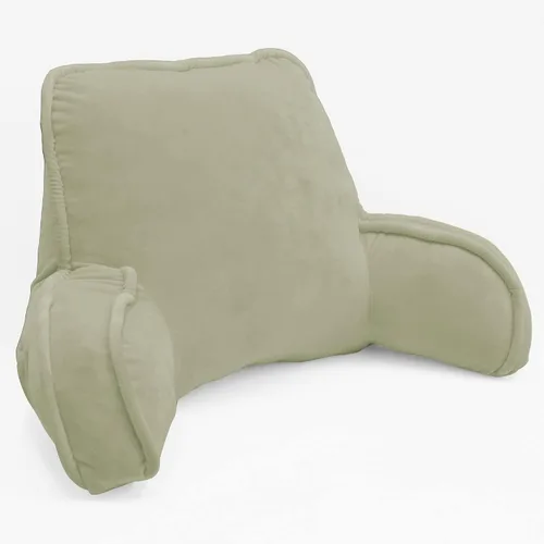 Miniatura 23 de Almohada aterciopelada súper suave para respaldo de lectura, brazos y bolsillos, de 18 pulgadas de alto para sentarse en la cama, sofá, cojín