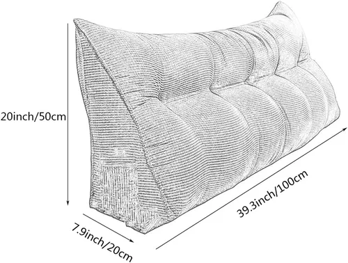 Miniatura 6 de Almohada triangular para cabecero, cojín triangular de color sólido, almohada de lectura, almohada de algodón con cuña de soporte de posicionamiento