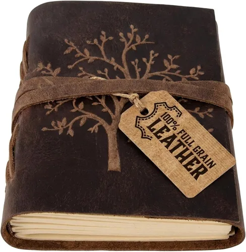 Miniatura 11 de Cuaderno de escritura de cuero, cuaderno encuadernado vintage hecho a mano para hombres y mujeres, escribe en papel grueso liso, páginas pequeñas