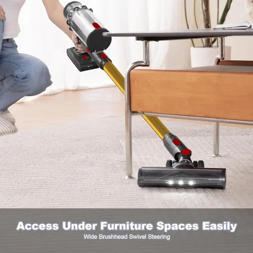 Miniatura 5 de Aspiradora Inalámbrica, Aspiradoras para el Hogar, Aspiradora de Palo y Mano de 50KPA 500W para Pelo de Mascotas y Pisos de Madera Dura, Batería