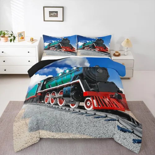 Miniatura 21 de Juego de edredón de nido de abeja, juego de ropa de cama geométrico verde y rojo, tamaño individual, juego de edredón reversible negro con colmena