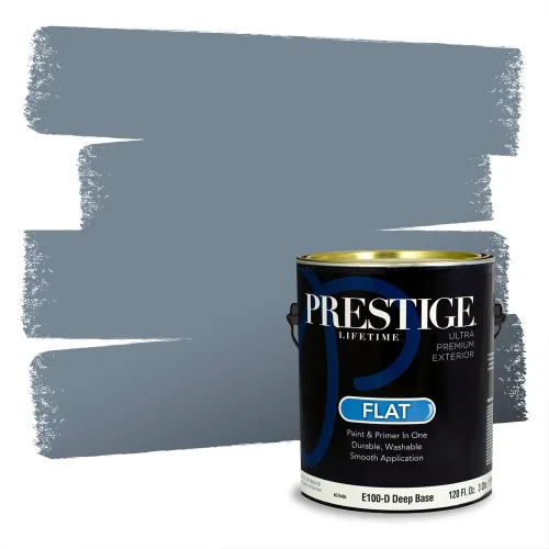 Miniatura 604 de Pintura Exterior + imprimación PRESTIGE, todo-en-uno, 1 galón, acabado mate, color comparable al Valspar* Royal Gray* VS151-Gris real