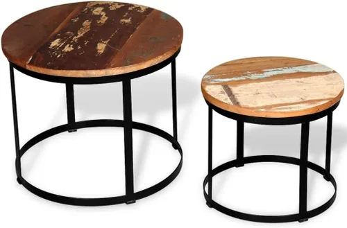 Miniatura 5 de Mesa auxiliar de dos piezas, mesa auxiliar, mesa de centro de almacenamiento elevada, adecuada para sala de estar, oficina, balcón, juego de sala