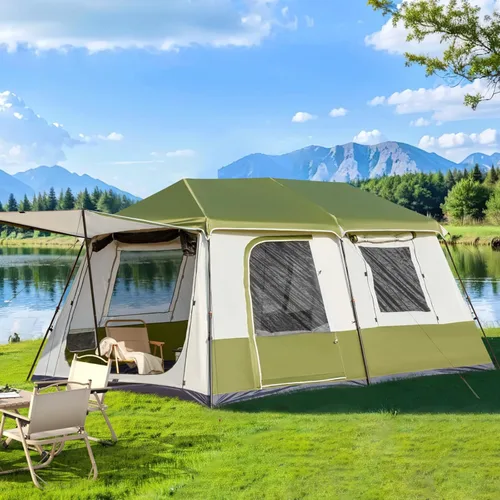 Miniatura 10 de YOLENY Instant Cabin Tent, 4-8 Person Quick Setup Family Camping Tent with Rainfly and Extended Canopy, Weather Resistant Tent with Mesh Windows and