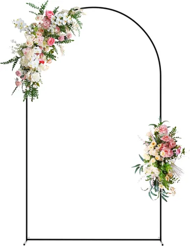 Miniatura 17 de Soporte de arco de boda de Wokceer 6.6 pies de fondo de arco blanco de metal Chiara soporte de fondo de arco para boda ceremonia fiesta