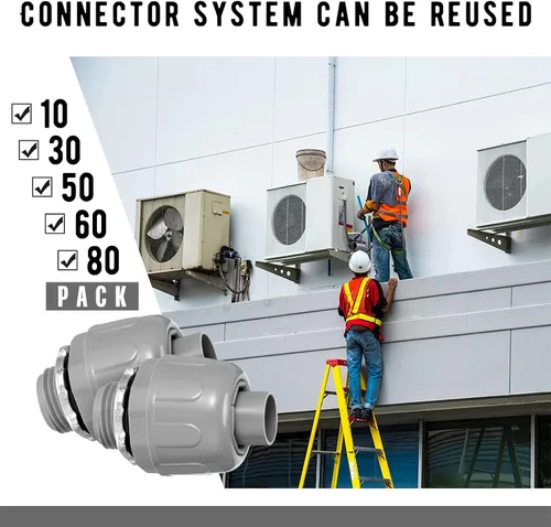 Miniatura 7 de Conector hermético de líquido de 1/2 pulgada, accesorios de conducto eléctrico de PVC, conector de conducto flexible de 180 grados para el hogar