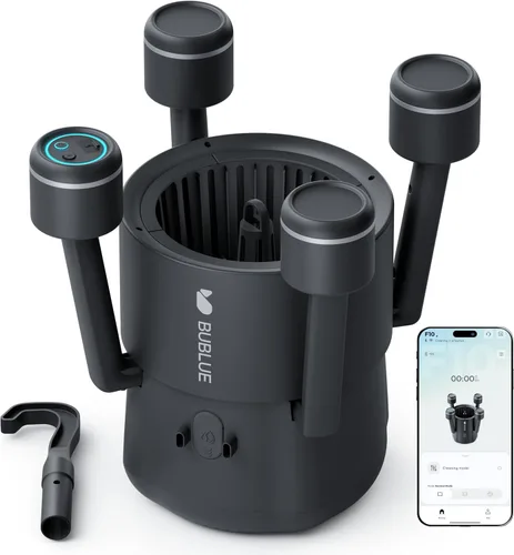 BUBLUE Skimmer robótico F10, limpiador de piscinas con potente succión, motor dual, filtro de 5 L, modos de limpieza duales, control de aplicación,