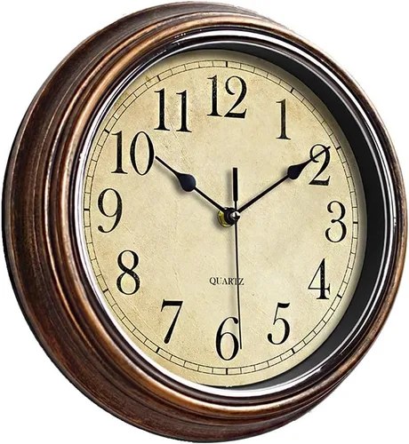 Miniatura 2 de Reloj de pared de 12 pulgadas, funciona con pilas, relojes silenciosos retro para sala de estar, cocina, oficina, escuela, aula, decoración