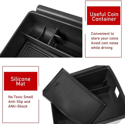Miniatura 7 de TTCR-II Compatible con el organizador de consola central Volkswagen Tiguan 2025-2026, para consola VW Tiguan 2025 2026, bandeja organizadora