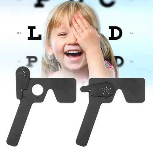 Miniatura 6 de 2 piezas de oclusor oftálmico de ojos con 14 agujeros para oftalmólogos, ortoptistas y ortoptistas herramientas de examen ocular (negro)